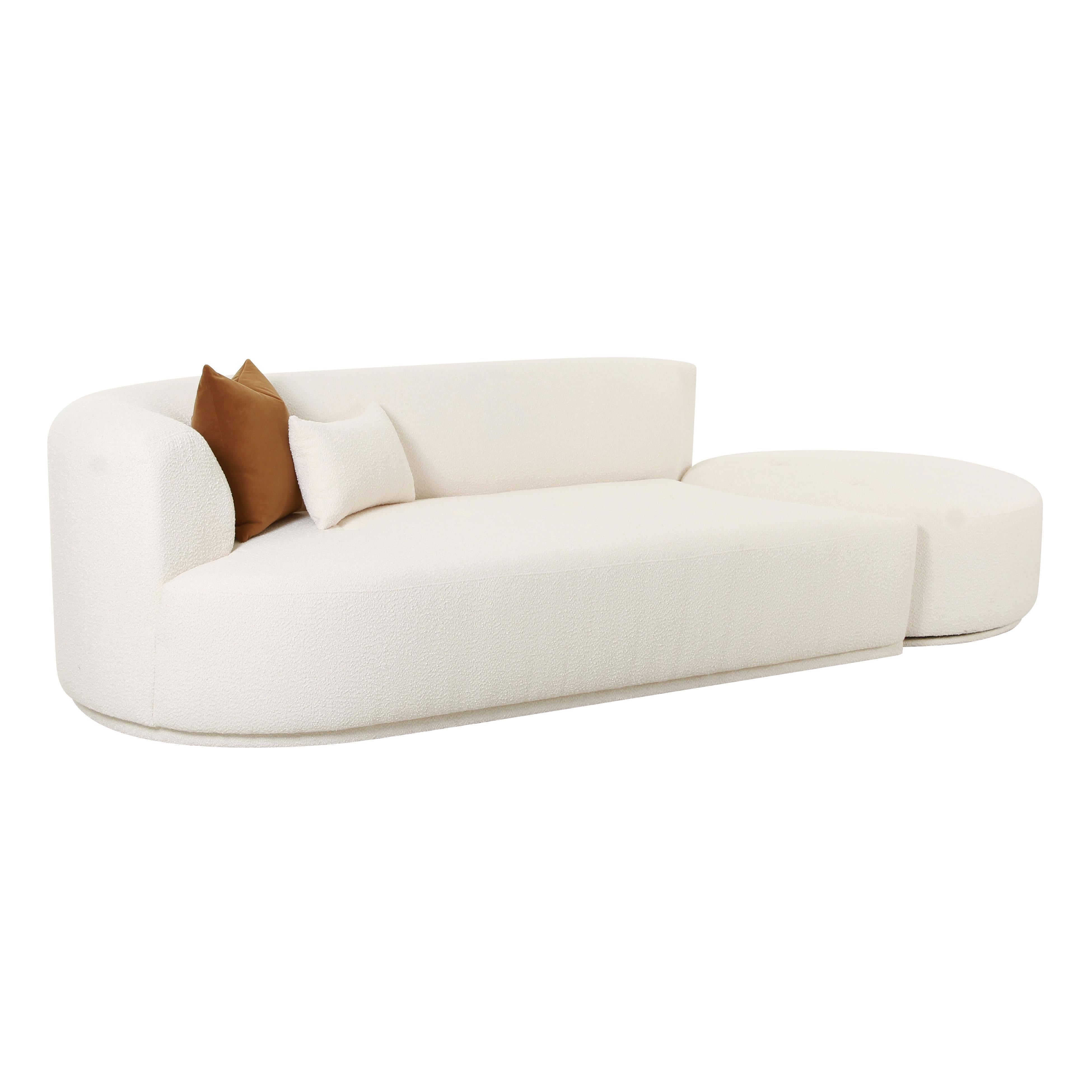 Fickle 112" 2-Piece Cream Performance Boucle Chaise Modular Sofa - Luxe Home Furnishings (Jersey City, NJ)