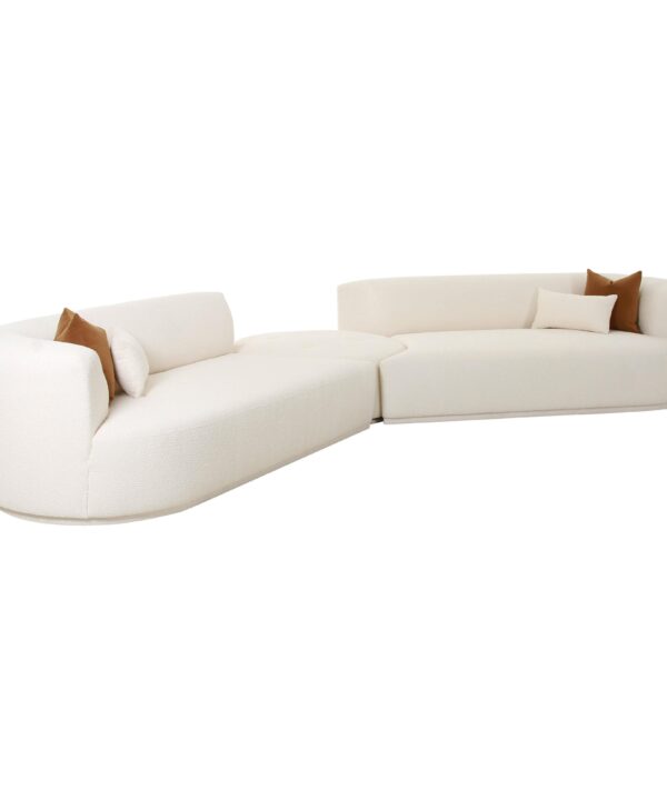 Fickle 3-Piece Cream Performance Boucle Modular Sectional - Luxe Home Furnishings (Jersey City, NJ)