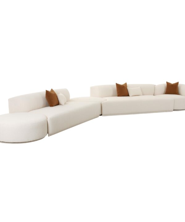 Fickle Cream Performance Boucle 5-Piece Modular Chaise Sectional - Luxe Home Furnishings (Jersey City, NJ)