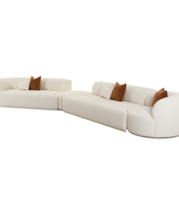 Fickle 4-Piece Cream Performance Boucle Modular Sectional - Luxe Home Furnishings (Jersey City, NJ)