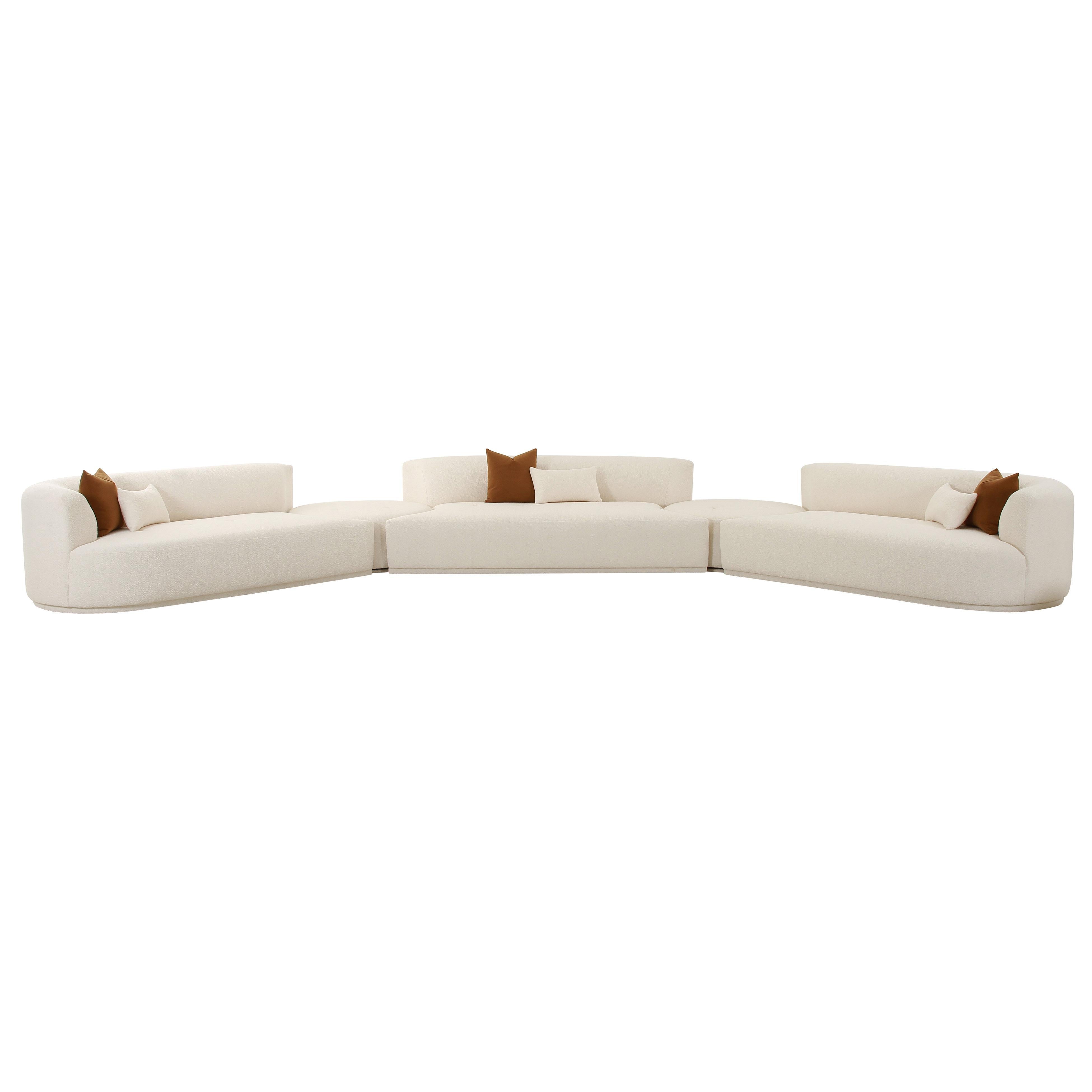 Fickle 5-Piece Cream Performance Boucle Modular Sectional - Luxe Home Furnishings (Jersey City, NJ)