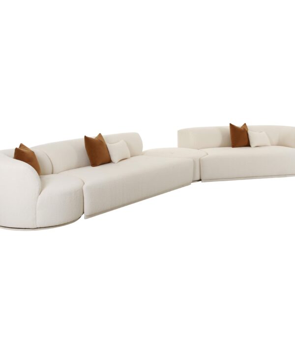 Fickle 4-Piece Cream Performance Boucle Modular Sectional - Luxe Home Furnishings (Jersey City, NJ)