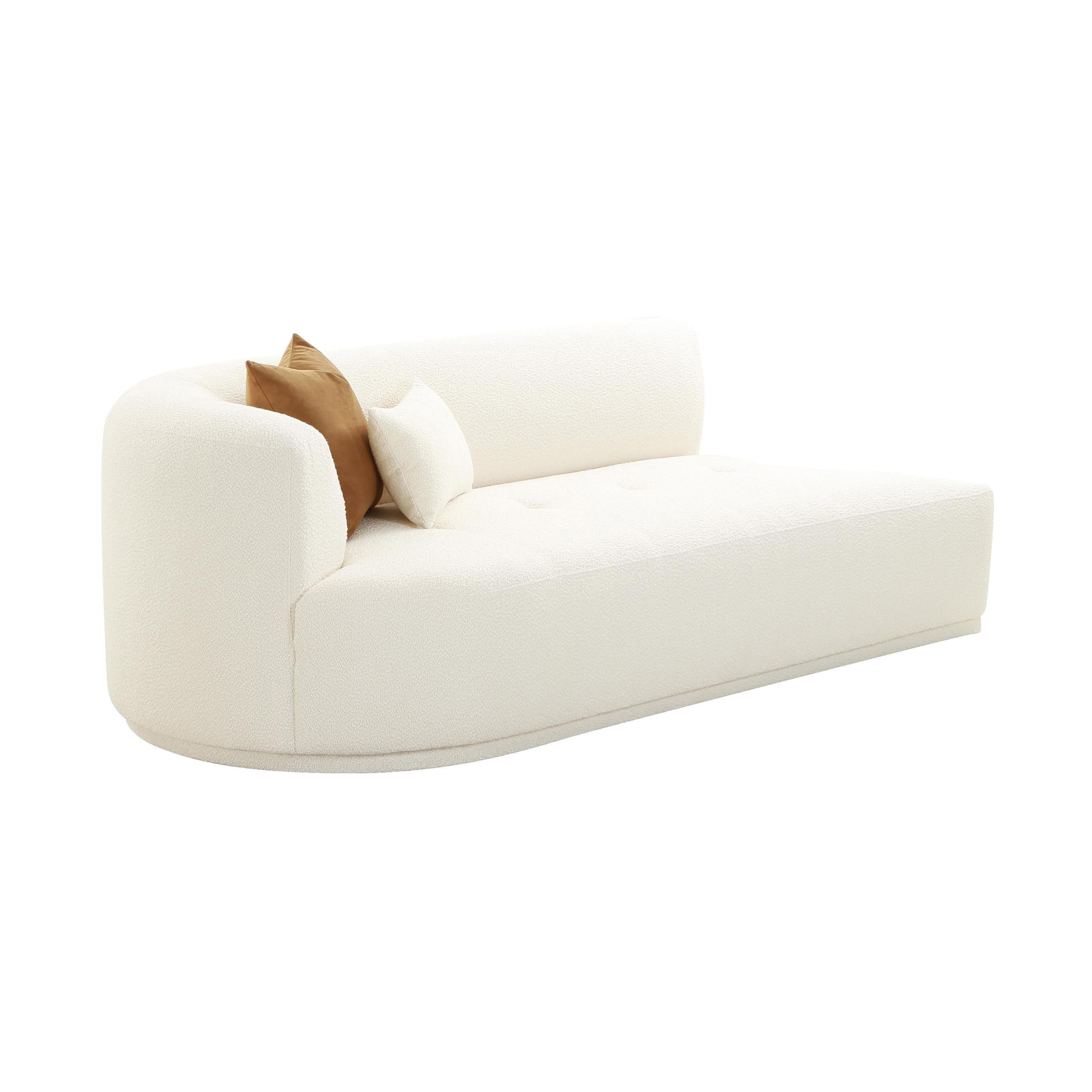 Fickle 82.5" Cream Performance Boucle Modular Loveseat - Luxe Home Furnishings (Jersey City, NJ)