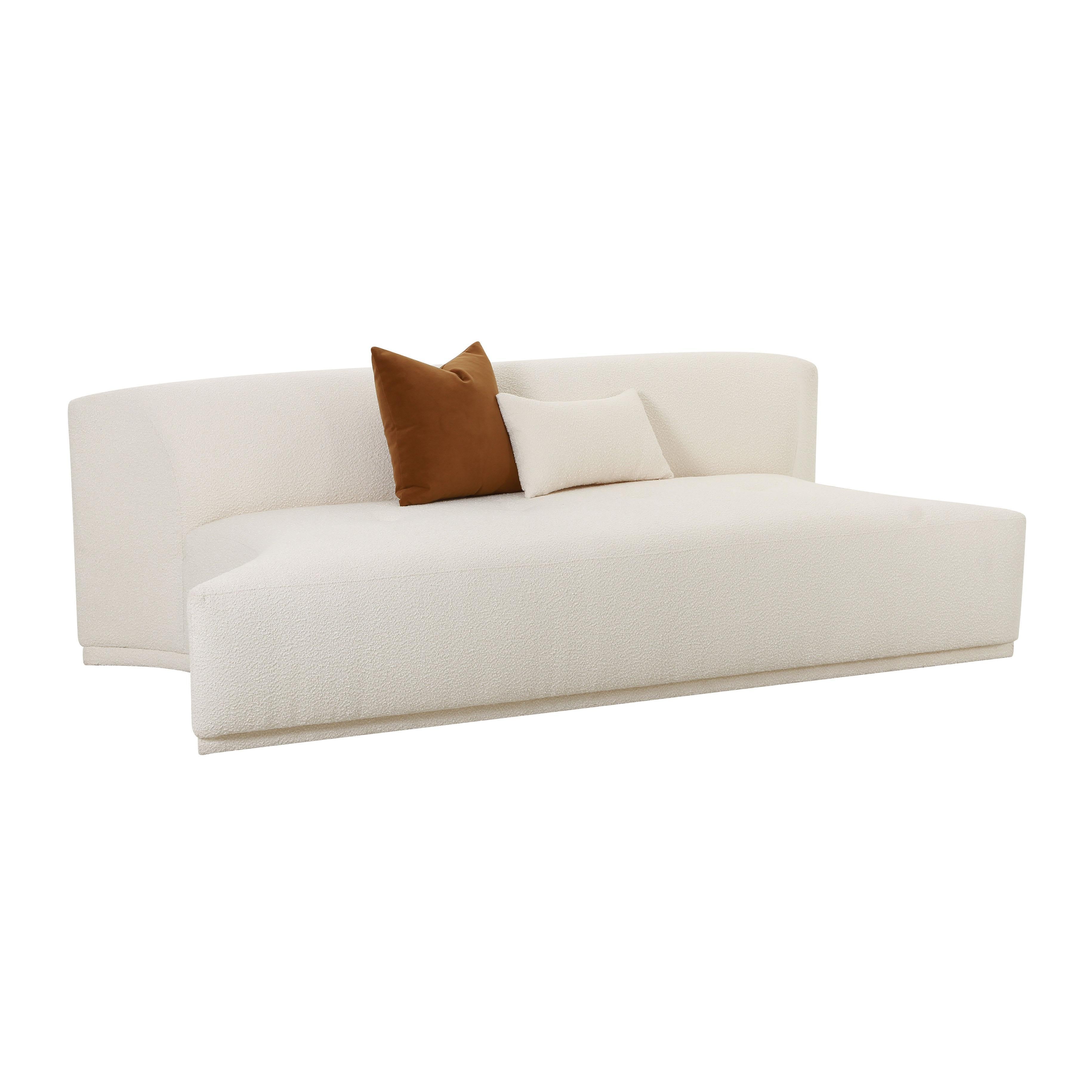 Fickle 84" Cream Performance Boucle Modular Armless Loveseat - Luxe Home Furnishings (Jersey City, NJ)