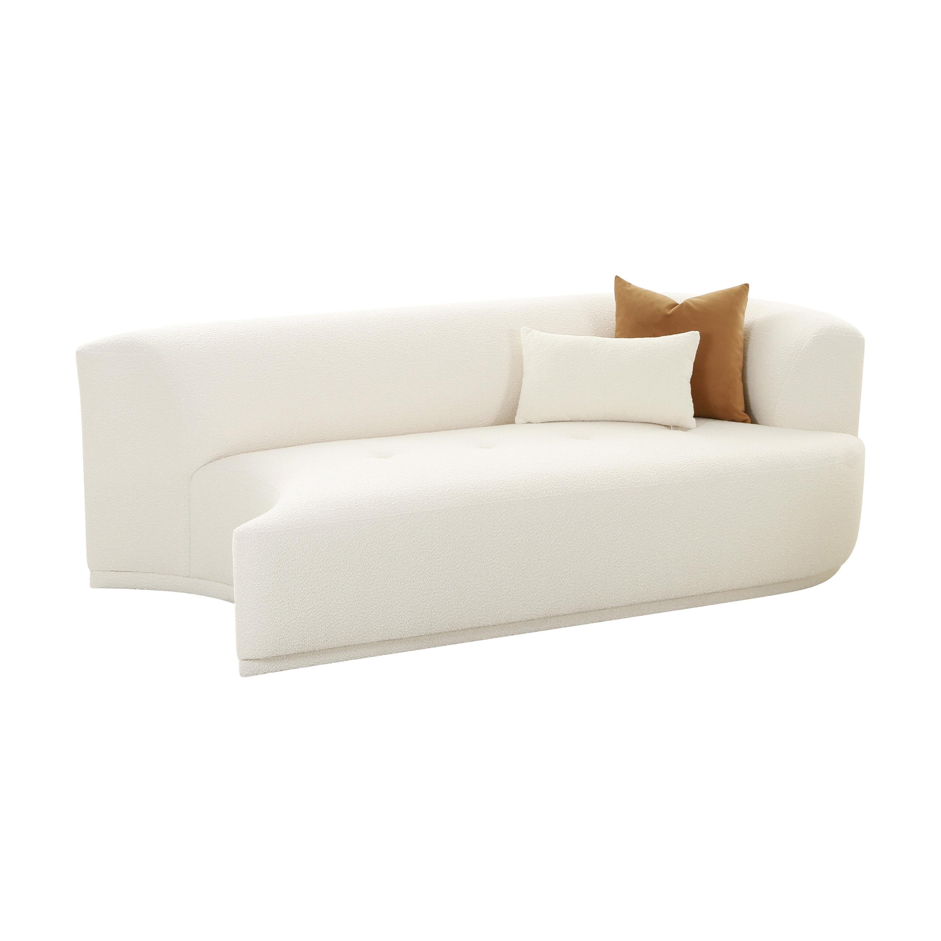 Fickle 82.5" Cream Performance Boucle Modular Loveseat - Luxe Home Furnishings (Jersey City, NJ)