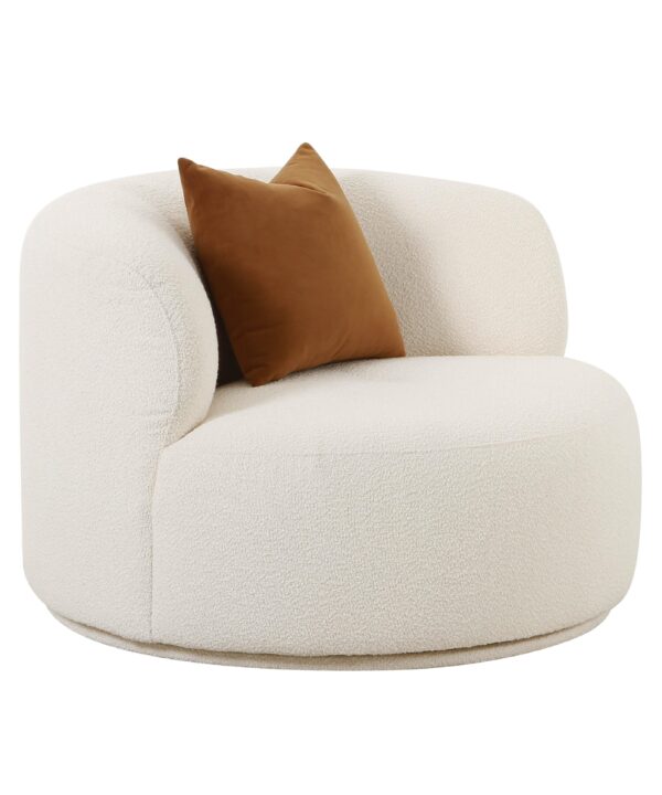Fickle Cream Performance Boucle Swivel Chair - Luxe Home Furnishings (Jersey City, NJ)