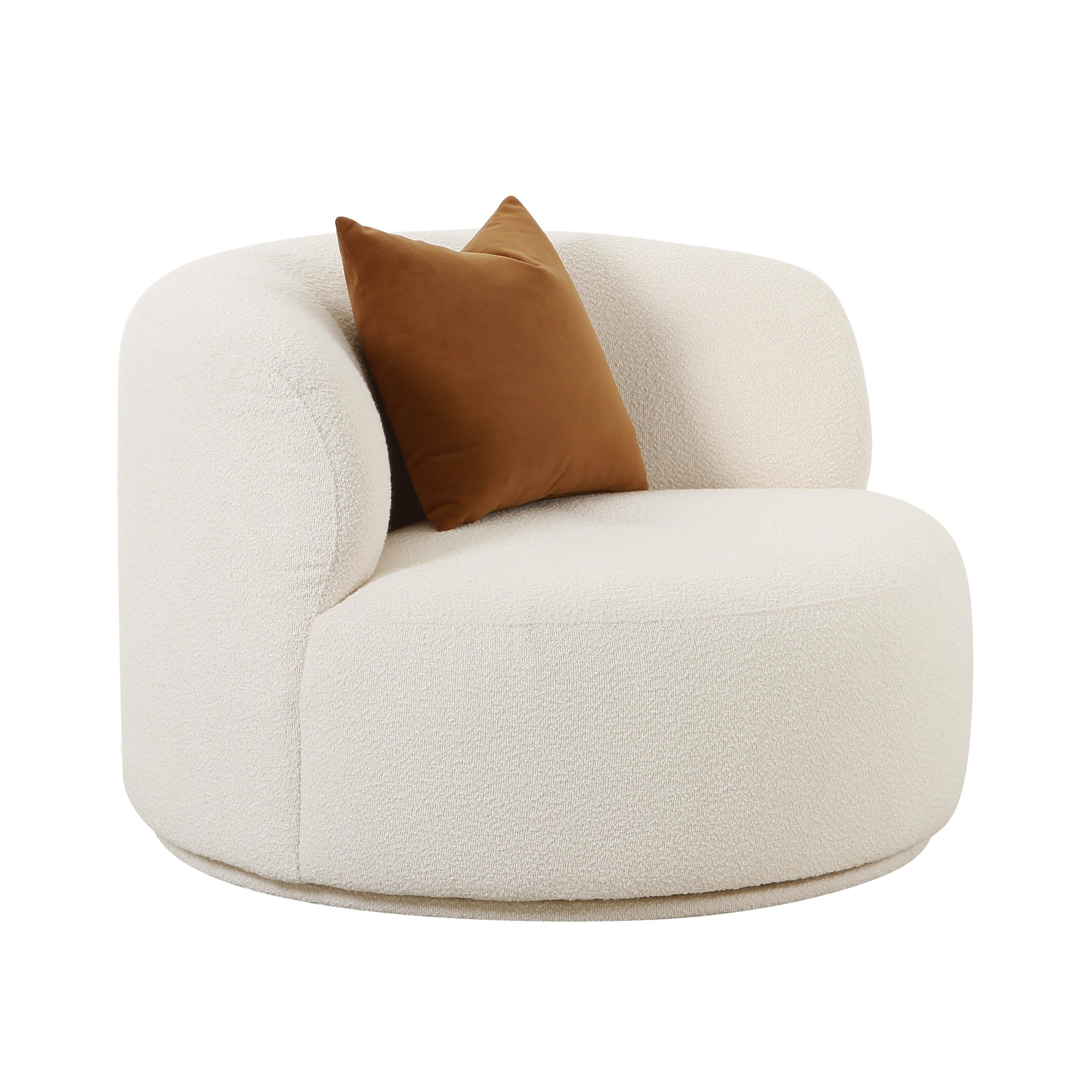 Fickle Cream Performance Boucle Swivel Chair - Luxe Home Furnishings (Jersey City, NJ)