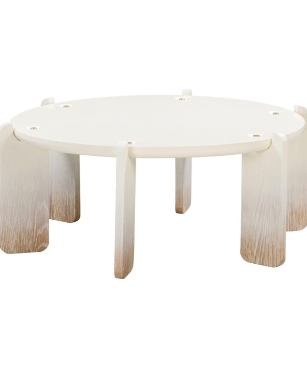 Gloria 35" Cream Oak Round Coffee Table - Luxe Home Furnishings (Jersey City, NJ)