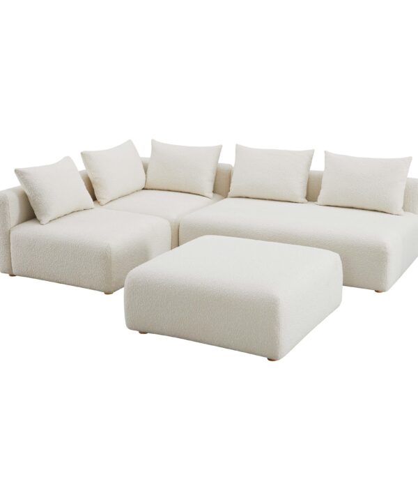 Hangover 4-Piece Cream Performance Boucle Modular Chaise Sectional - Luxe Home Furnishings (Jersey City, NJ)