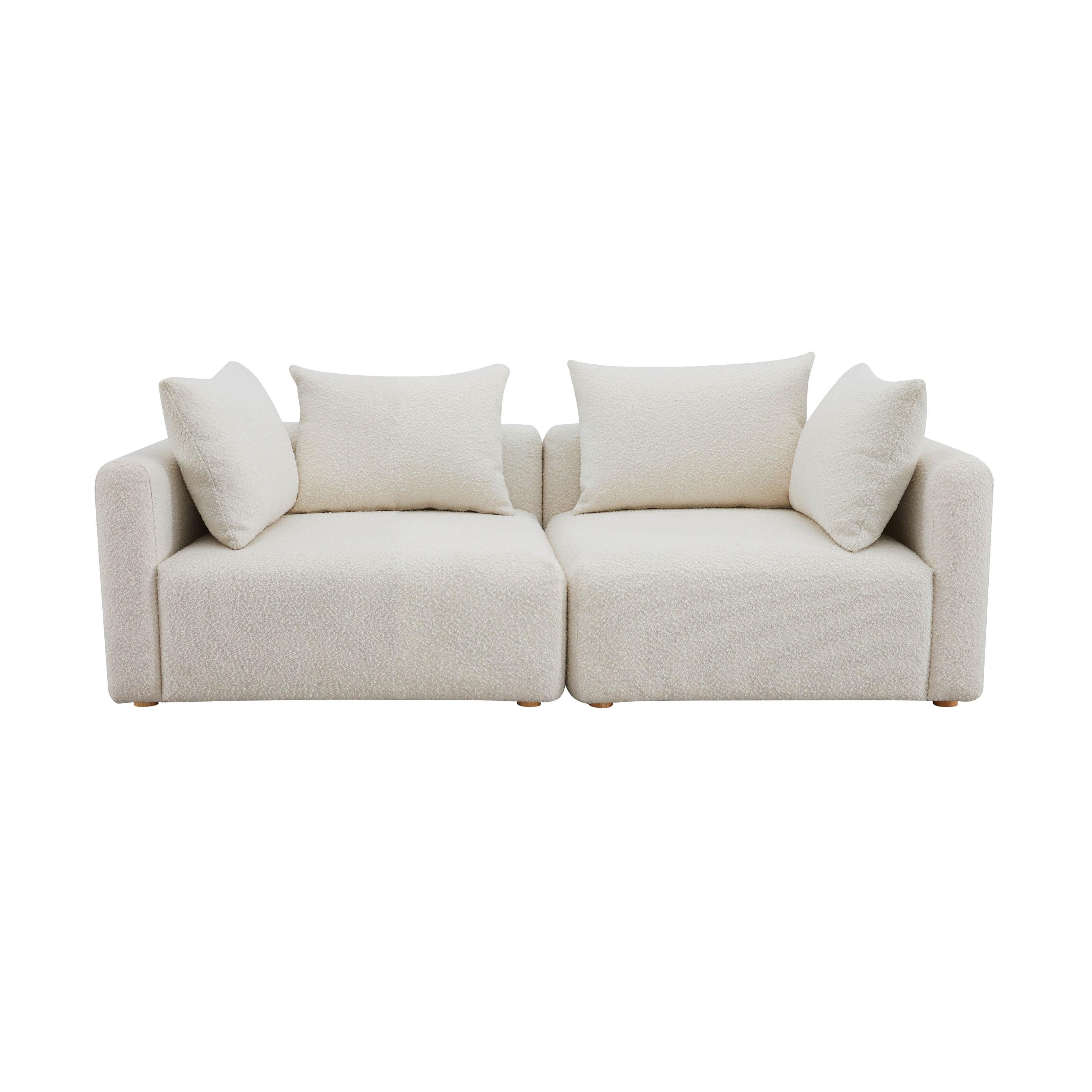 Hangover 81" Cream Performance Boucle Loveseat - Luxe Home Furnishings (Jersey City, NJ)