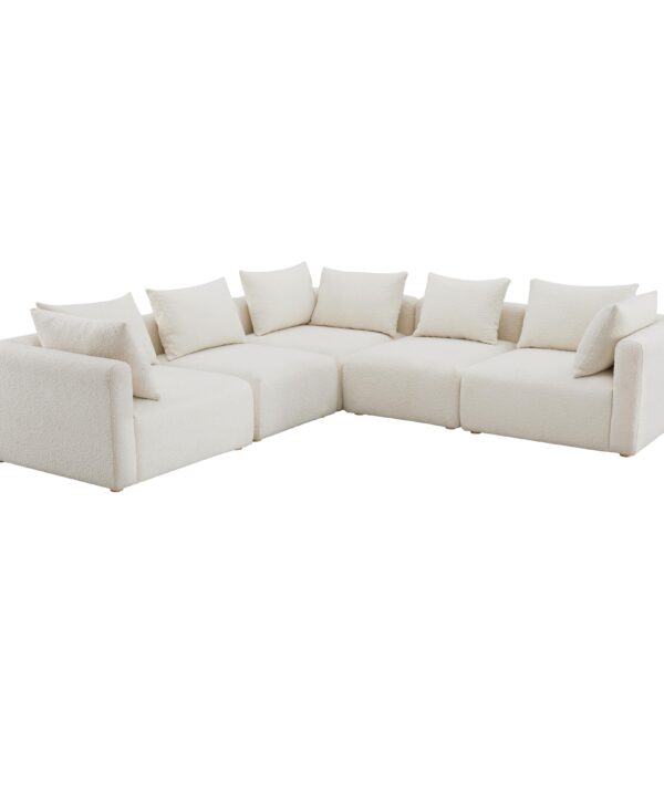 Hangover 5-Piece Cream Performance Boucle Modular L-Sectional - Luxe Home Furnishings (Jersey City, NJ)