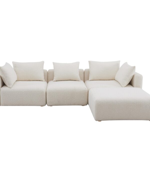Hangover 4-Piece Cream Performance Boucle Modular Sectional - Luxe Home Furnishings (Jersey City, NJ)