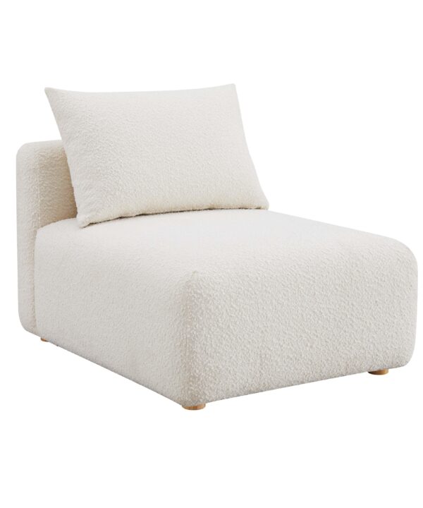 Hangover Cream Performance Boucle Modular Armless Chair - Luxe Home Furnishings (Jersey City, NJ)