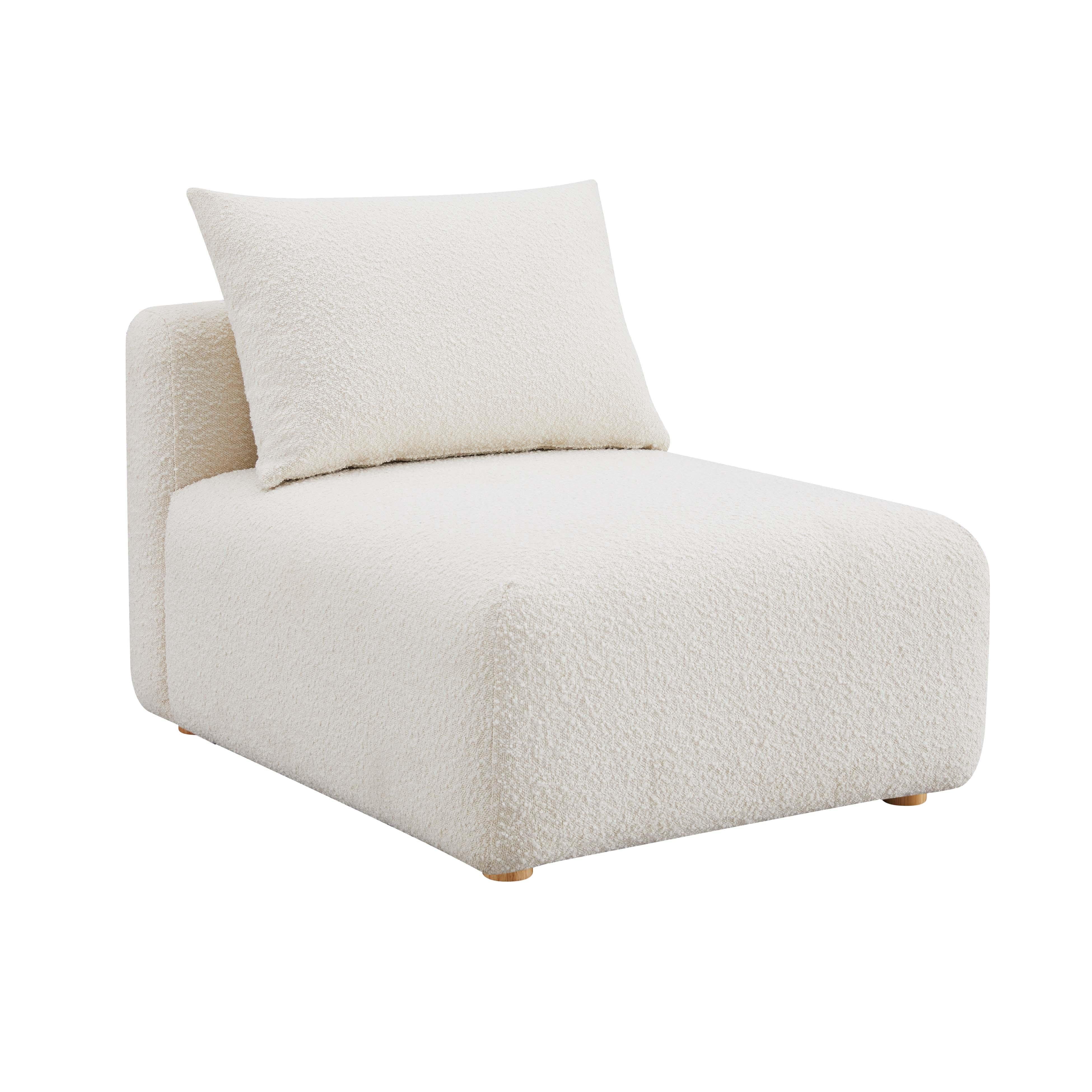 Hangover Cream Performance Boucle Modular Armless Chair - Luxe Home Furnishings (Jersey City, NJ)