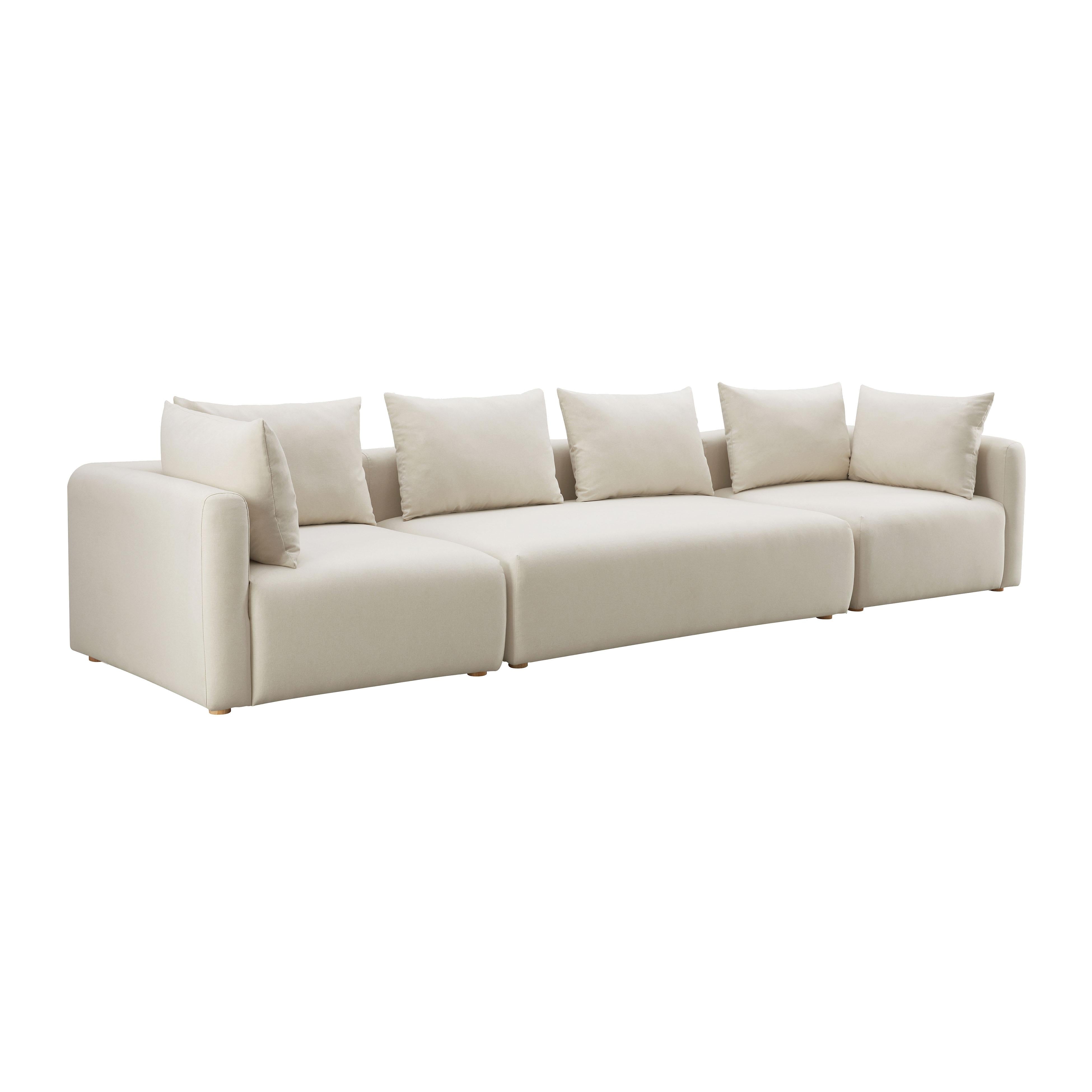 Hangover 145" Cream Performance Linen Long Sofa - Luxe Home Furnishings (Jersey City, NJ)