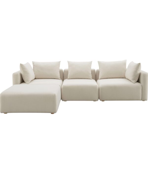 Hangover 4-Piece Cream Performance Linen Modular Sectional - Luxe Home Furnishings (Jersey City, NJ)