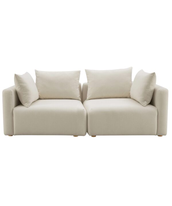 Hangover 81" Cream Performance Linen Loveseat - Luxe Home Furnishings (Jersey City, NJ)