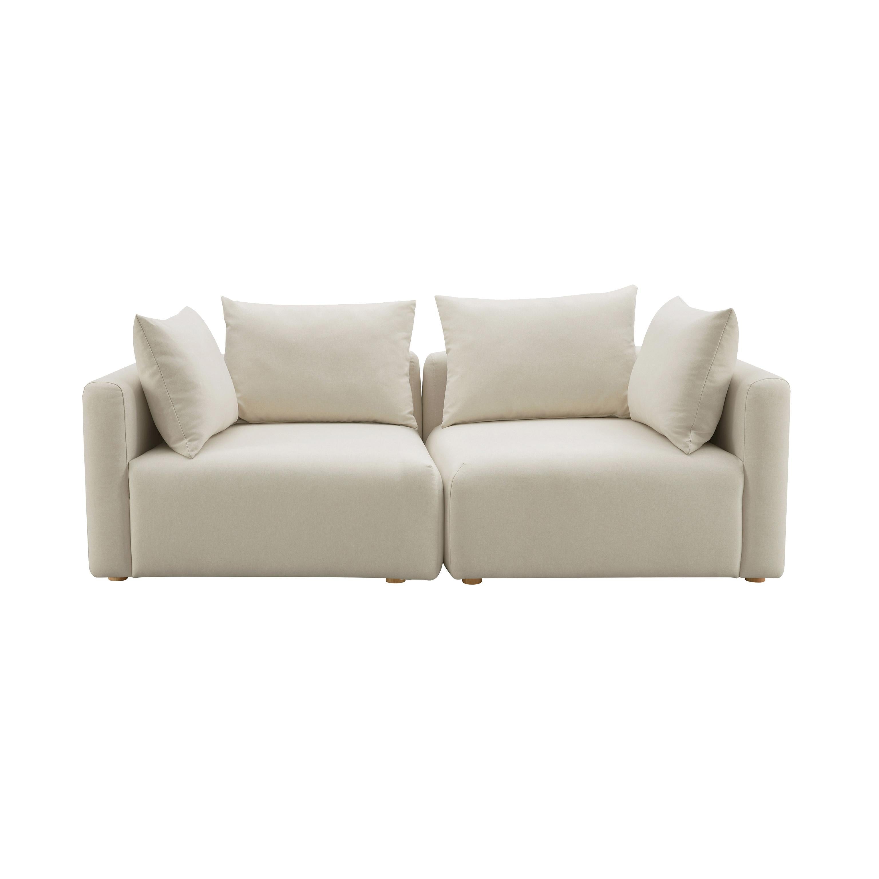 Hangover 81" Cream Performance Linen Loveseat - Luxe Home Furnishings (Jersey City, NJ)