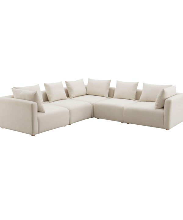 Hangover 5-Piece Cream Performance Linen Modular L-Sectional - Luxe Home Furnishings (Jersey City, NJ)