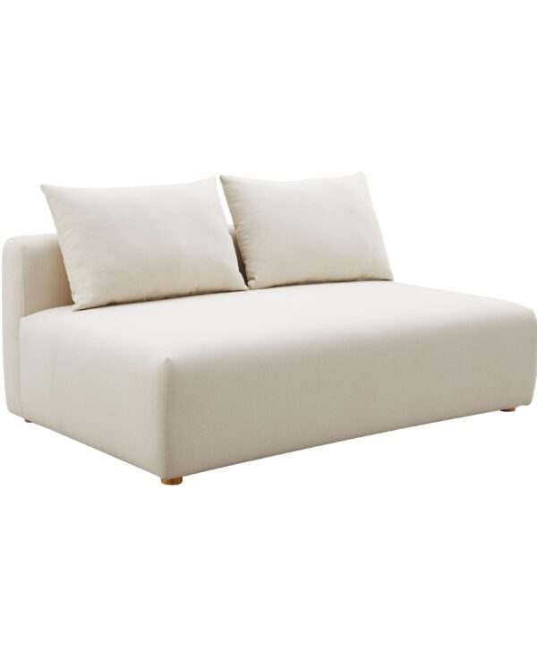 Hangover 64" Cream Performance Linen Modular Loveseat - Luxe Home Furnishings (Jersey City, NJ)