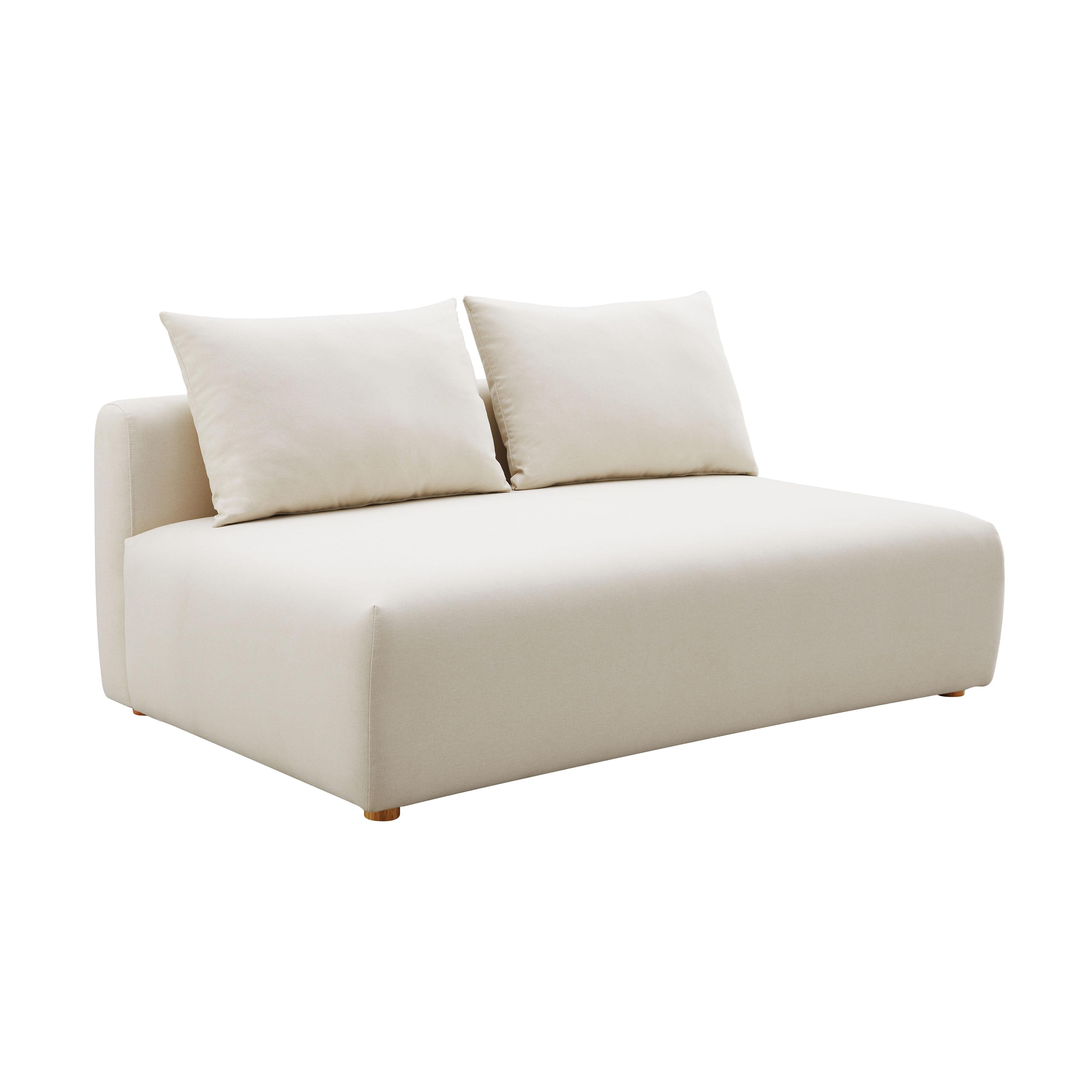 Hangover 64" Cream Performance Linen Modular Loveseat - Luxe Home Furnishings (Jersey City, NJ)