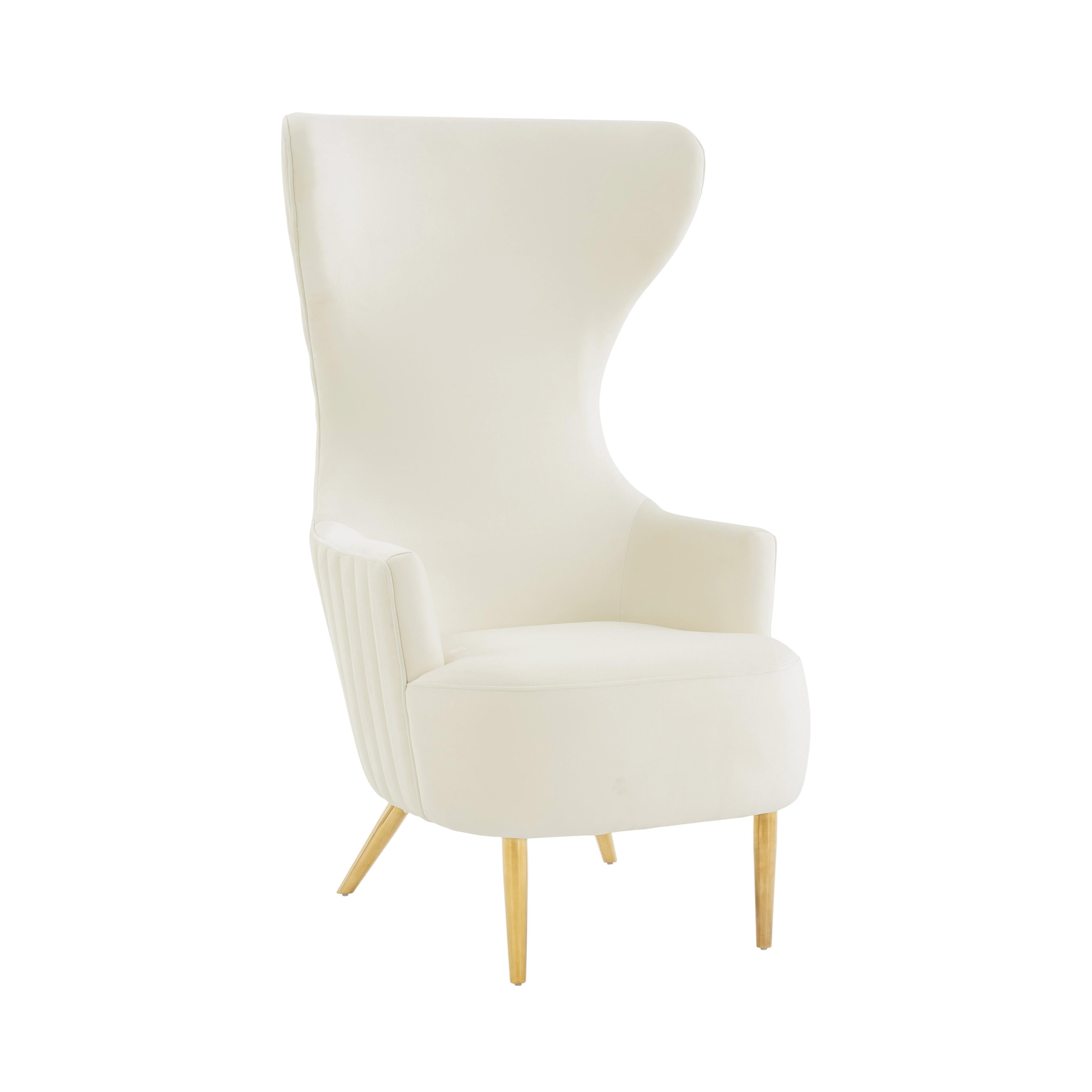 Julia Performance Velvet Channel Tufted Wingback Accent Chair - Luxe Home Furnishings (Jersey City, NJ)