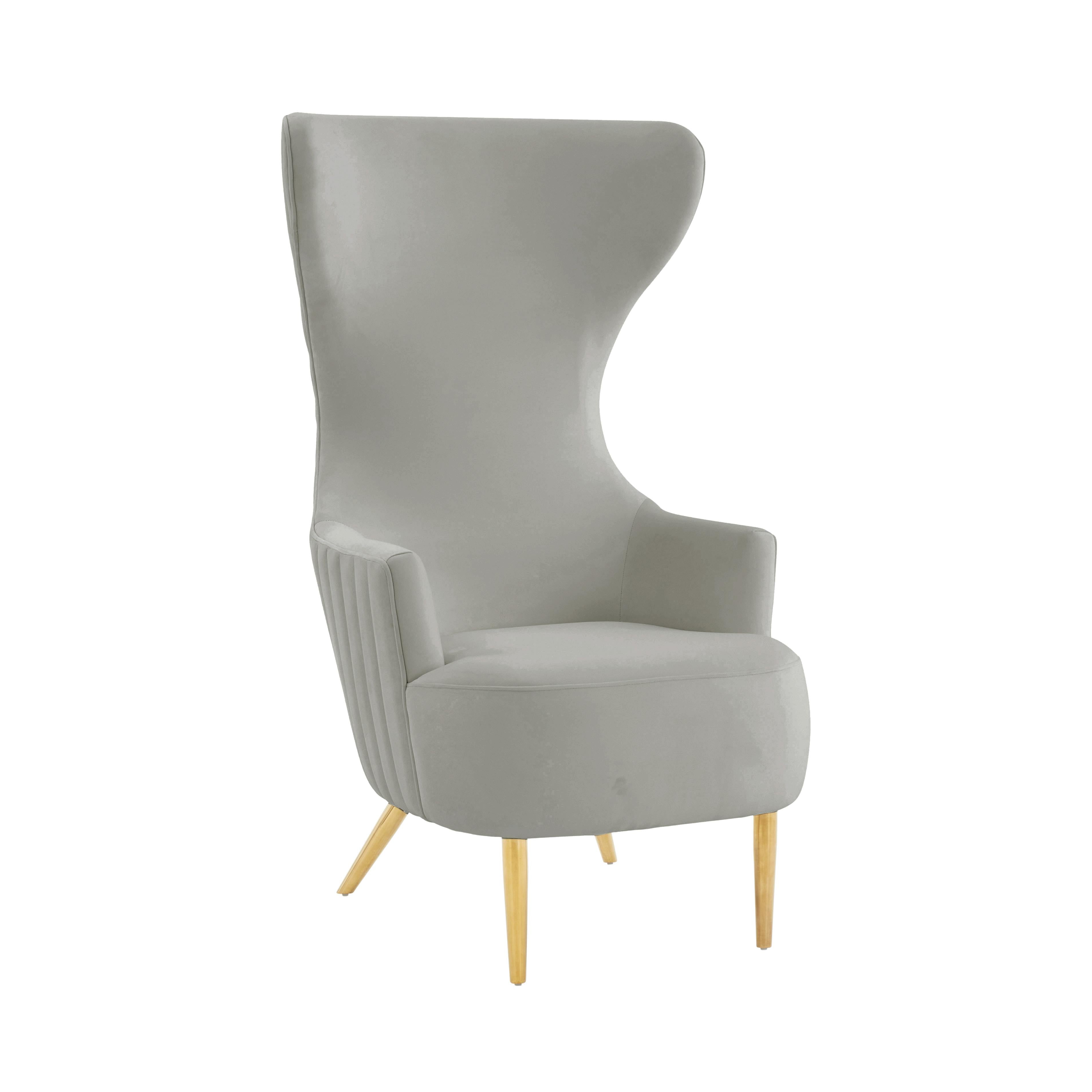 Julia Performance Velvet Channel Tufted Wingback Accent Chair - Luxe Home Furnishings (Jersey City, NJ)
