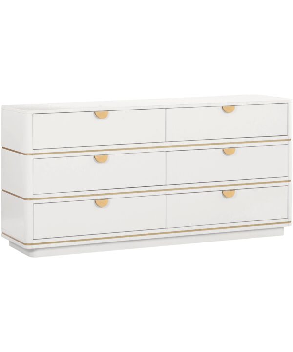 Julieta 62" Acacia Wood 6-Drawer Dresser - Luxe Home Furnishings (Jersey City, NJ)