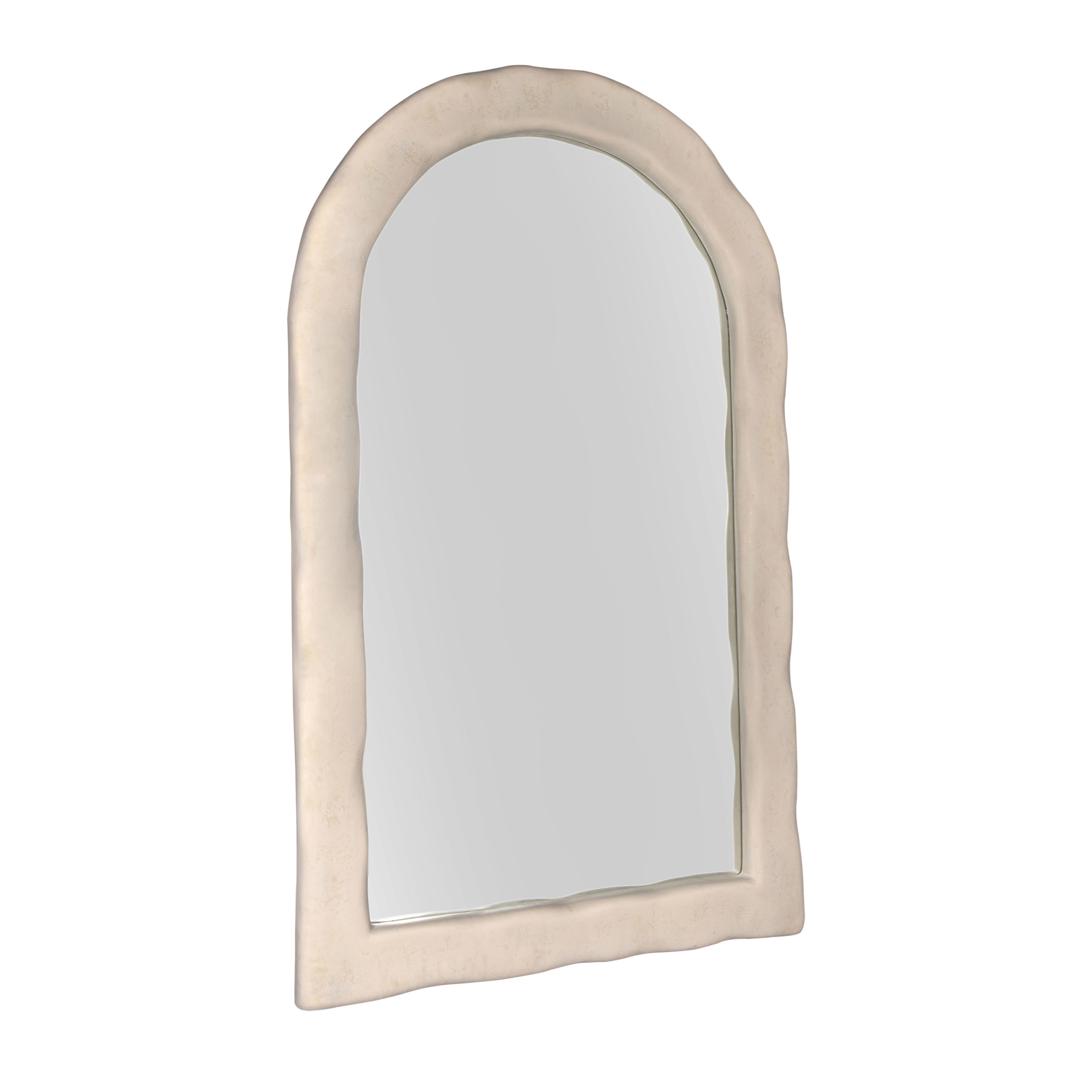 Kaia 48"X79" Cream Textured Floor Mirror - Luxe Home Furnishings (Jersey City, NJ)