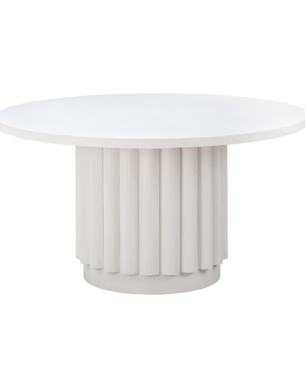 Kali 55" White Round Dining Table - Luxe Home Furnishings (Jersey City, NJ)