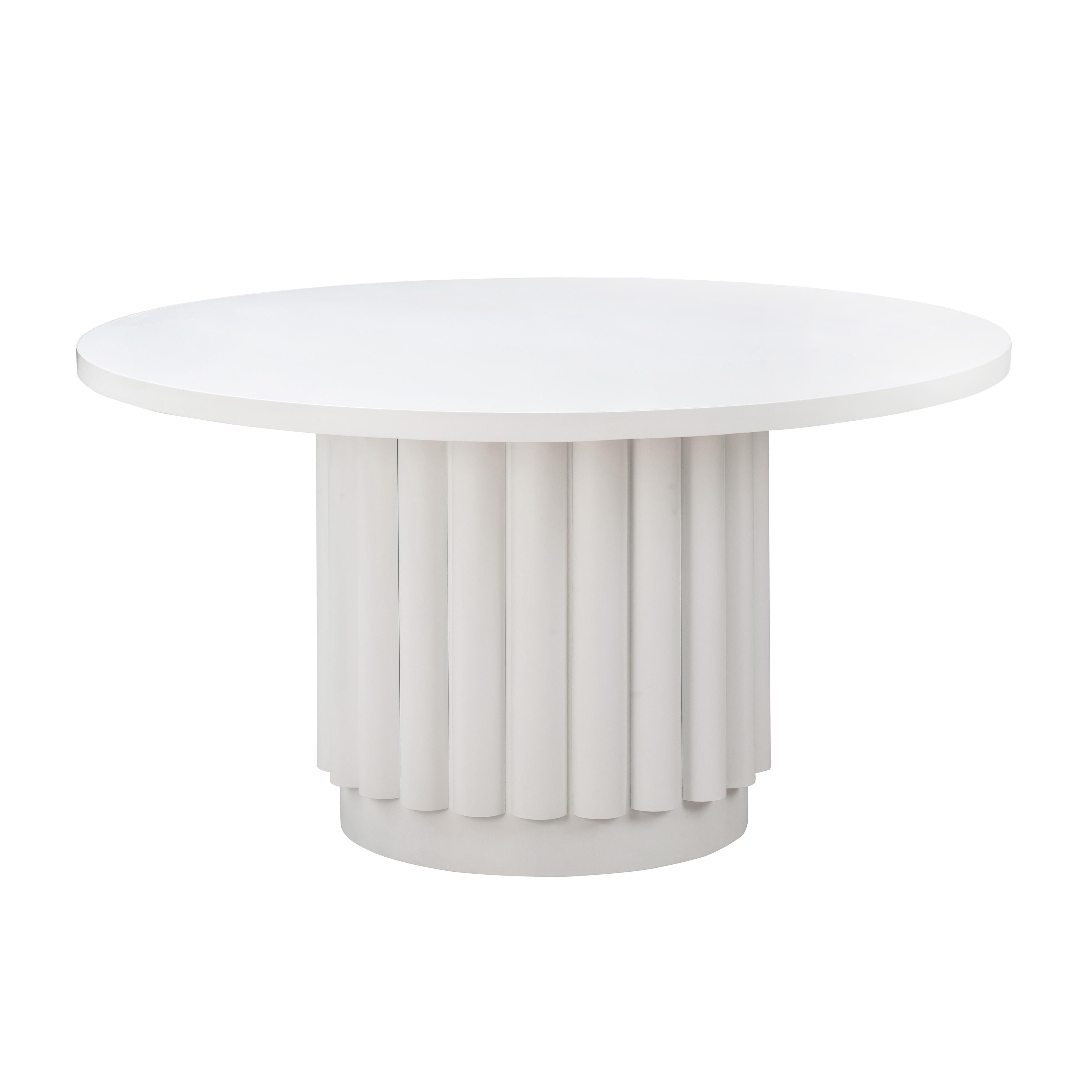 Kali 55" White Round Dining Table - Luxe Home Furnishings (Jersey City, NJ)