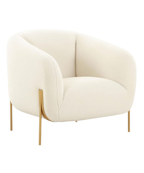 Kandra Cream Performance Vegan Shearling Accent Chair - Luxe Home Furnishings (Jersey City, NJ)