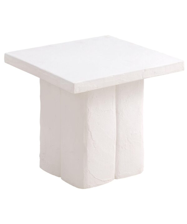 Kayla Faux Plaster Indoor / Outdoor Square Side Table - Luxe Home Furnishings (Jersey City, NJ)