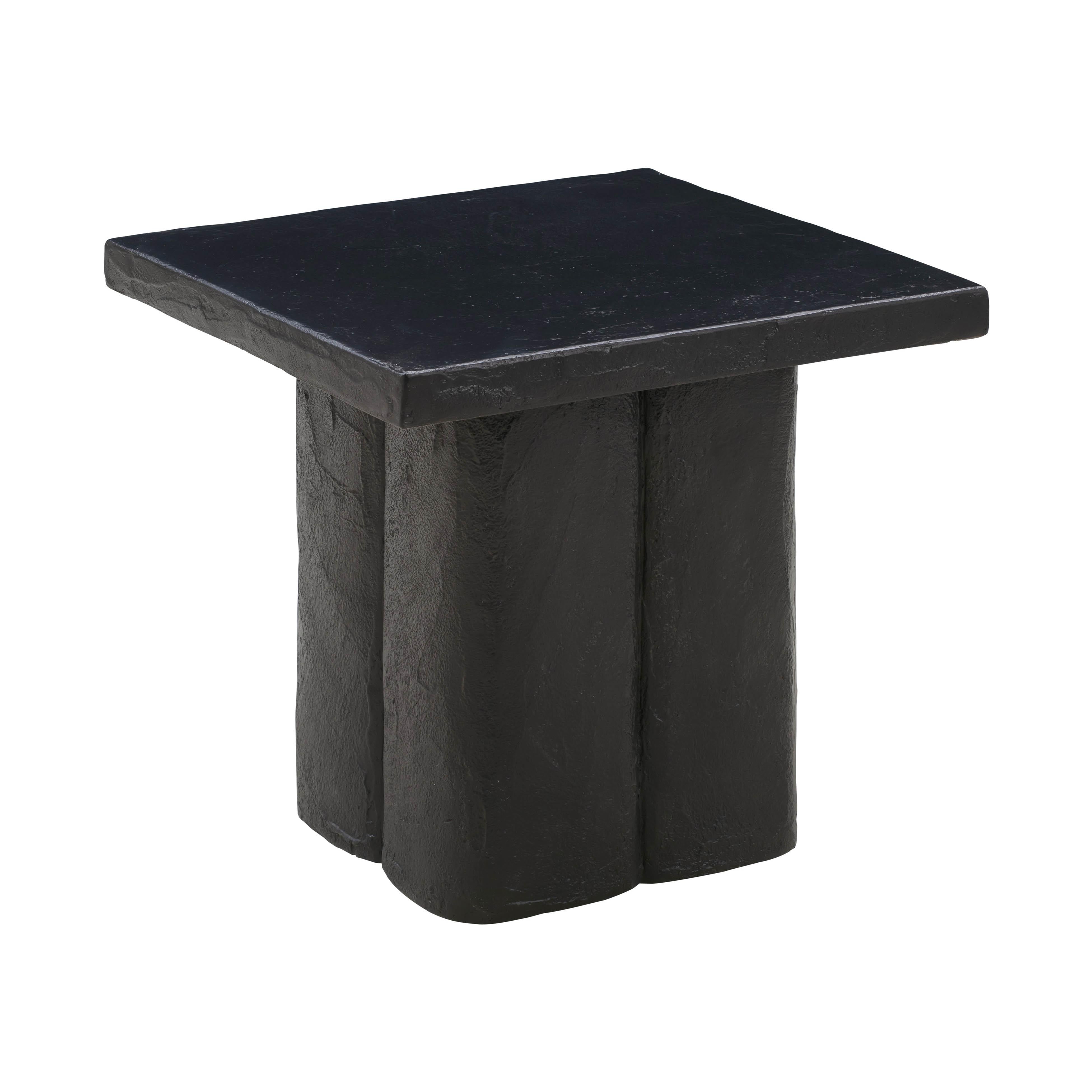 Kayla Faux Plaster Indoor / Outdoor Square Side Table - Luxe Home Furnishings (Jersey City, NJ)