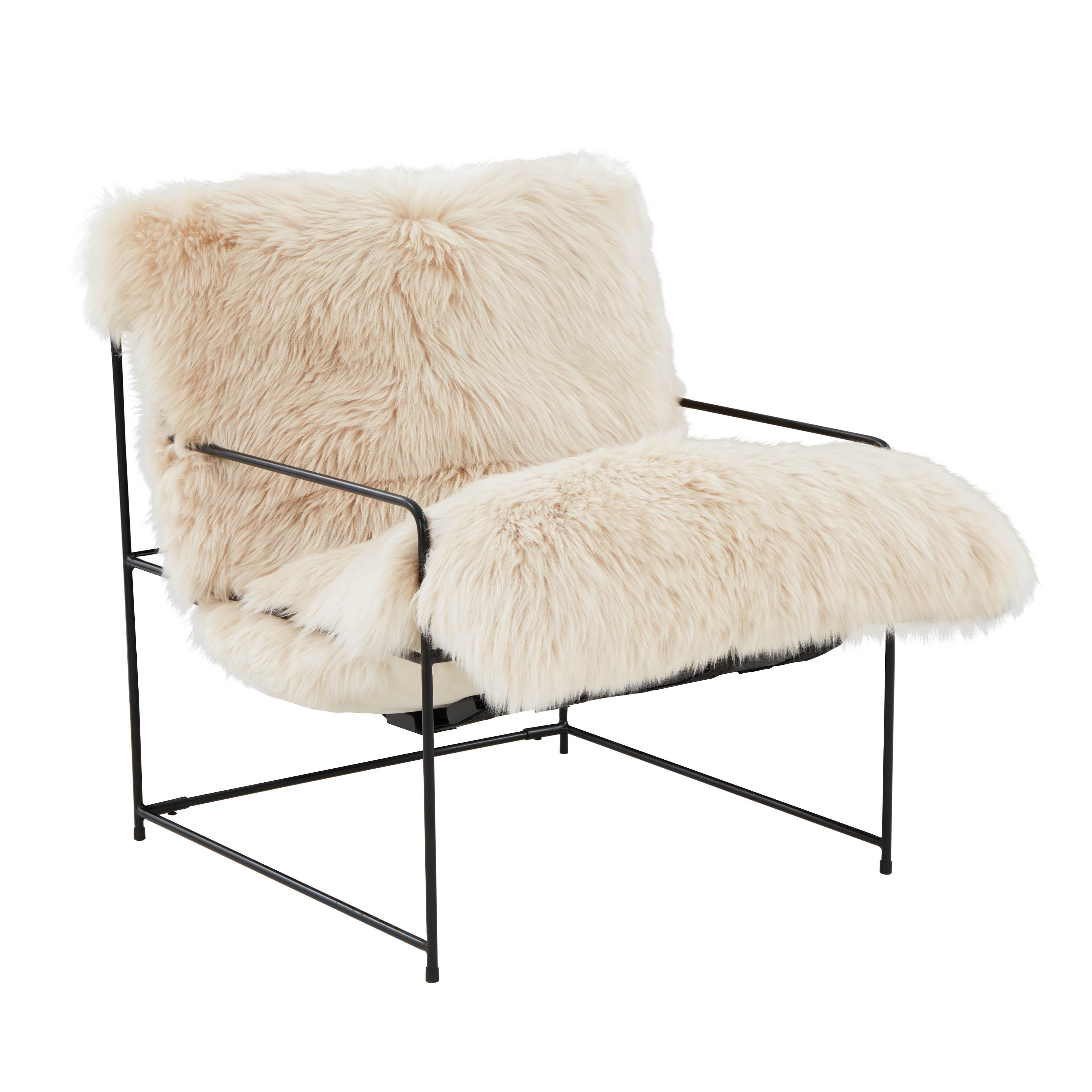 Kimi Genuine Sheepskin Accent Chair - Luxe Home Furnishings (Jersey City, NJ)