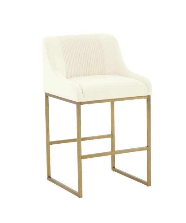 Lisa Pleated Performance Velvet Counter Stool - Luxe Home Furnishings (Jersey City, NJ)