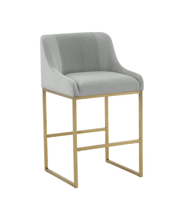 Lisa Pleated Performance Velvet Counter Stool - Luxe Home Furnishings (Jersey City, NJ)