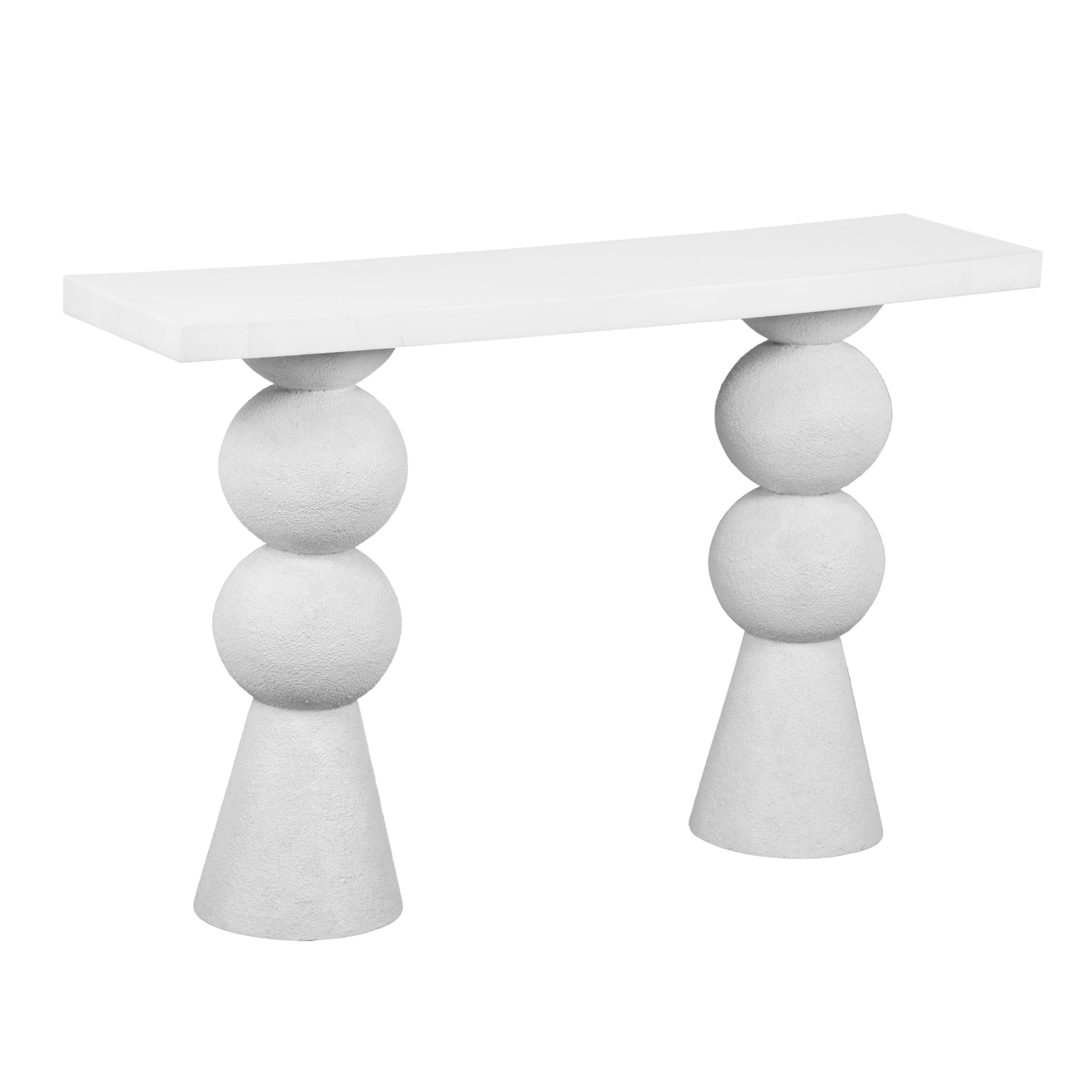 Lupita 53" White Console Table - Luxe Home Furnishings (Jersey City, NJ)
