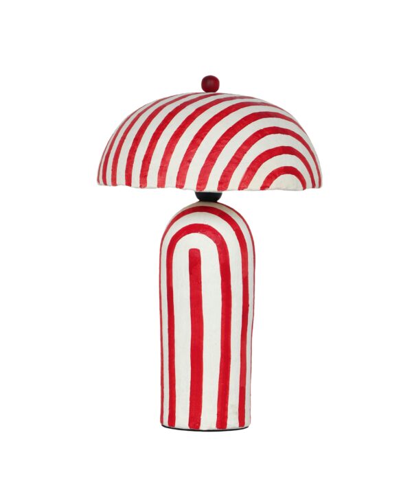 Maiori Striped Papier Mache Table Lamp - Luxe Home Furnishings (Jersey City, NJ)