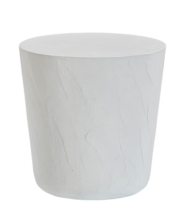 Margot Light Grey Faux Plaster Indoor/Outdoor Concrete Stool - Luxe Home Furnishings (Jersey City, NJ)