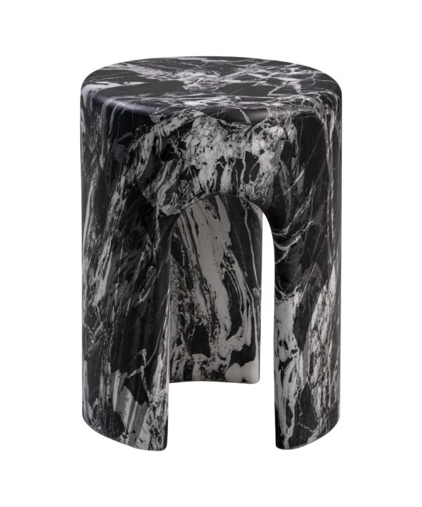 Marisol Black Faux Marble Side Table - Luxe Home Furnishings (Jersey City, NJ)