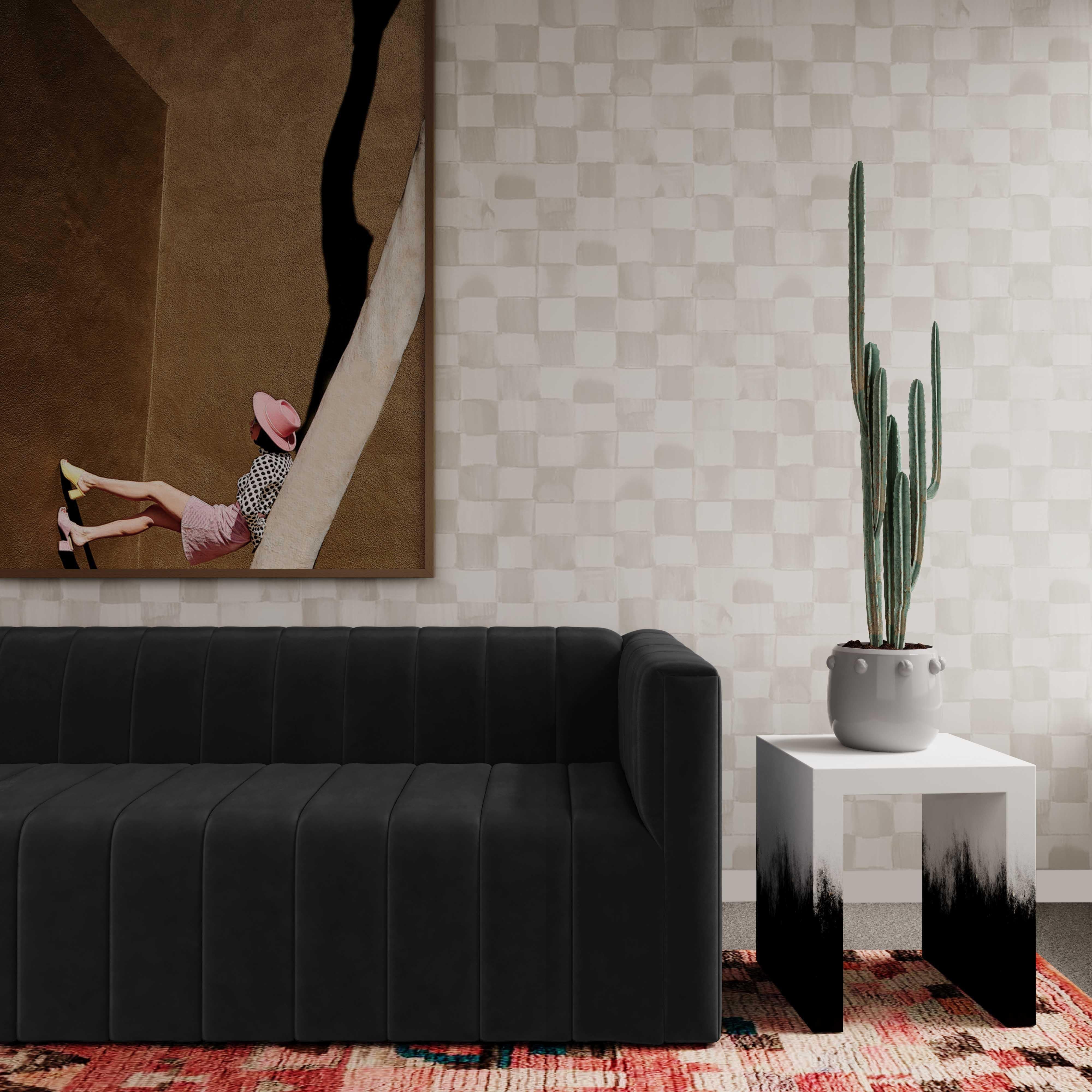 Matra Black and White End Table - Luxe Home Furnishings (Jersey City, NJ)