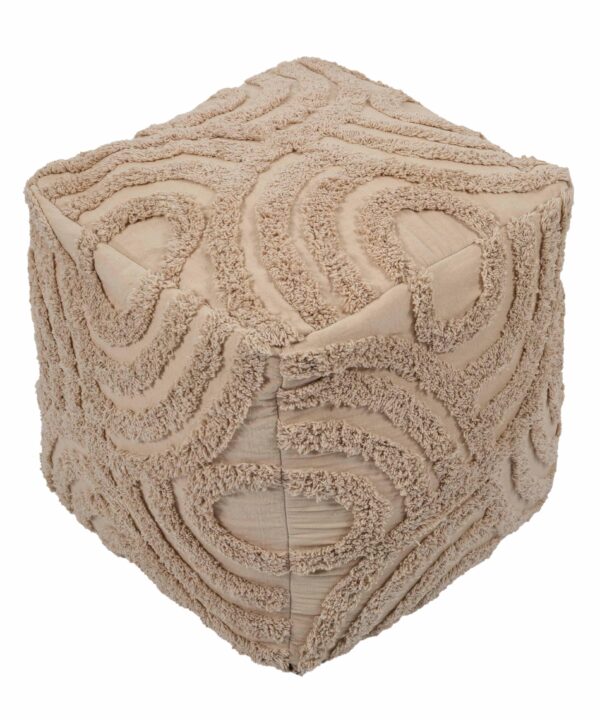 Miranda Beige Knitted Pouf - Luxe Home Furnishings (Jersey City, NJ)