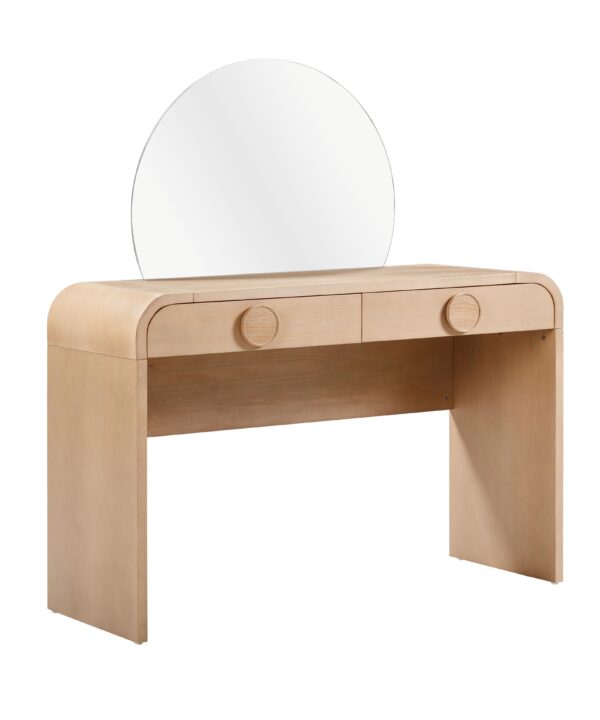 Moonrise 48 Natural Ash 2-Drawer Vanity Desk with Mirror - Luxe Home Furnishings (Jersey City, NJ)