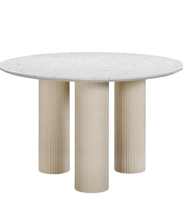 Parcino 47" Faux Terrazzo Concrete Indoor/Outdoor Round Dining Table - Luxe Home Furnishings (Jersey City, NJ)