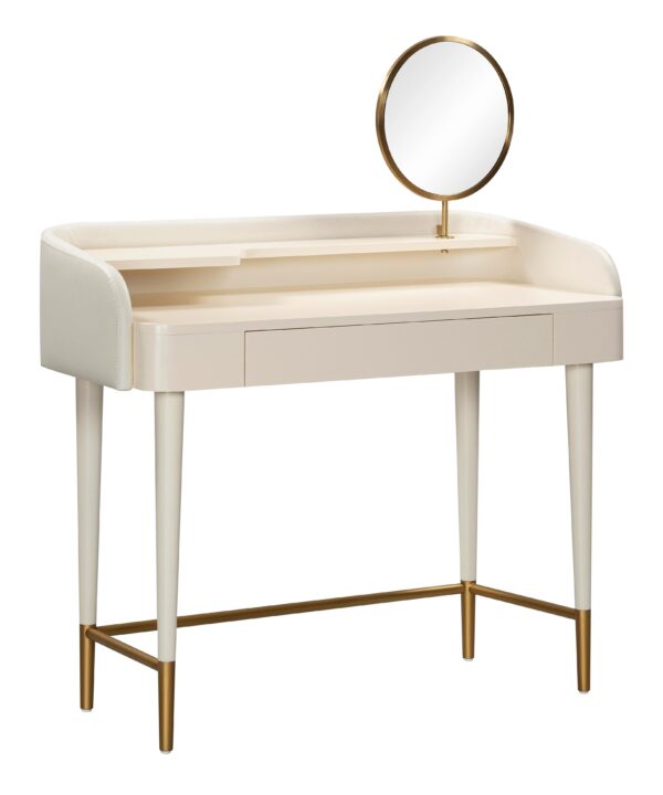 Penelope 45" Vegan Leather Wrapped Vanity Desk With Drawer - Luxe Home Furnishings (Jersey City, NJ)