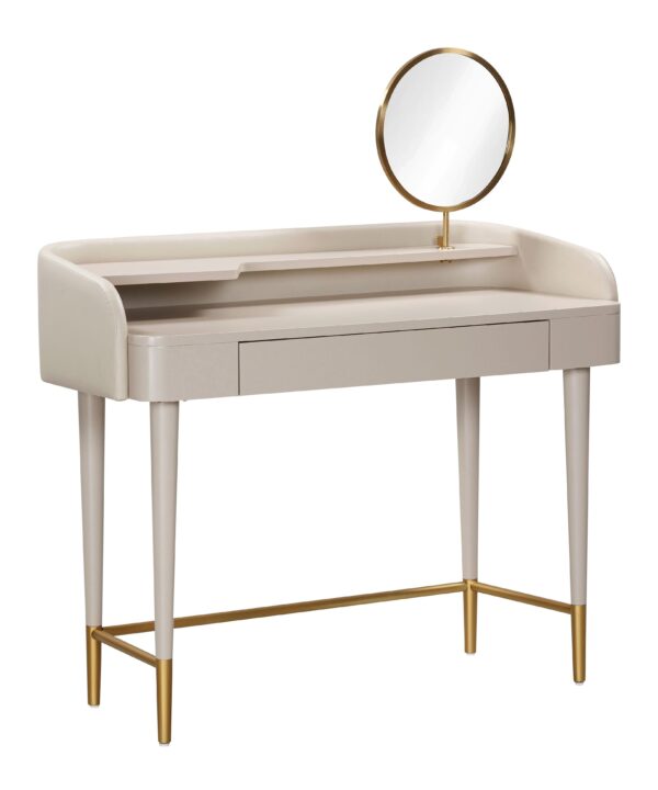 Penelope 45" Vegan Leather Wrapped Vanity Desk With Drawer - Luxe Home Furnishings (Jersey City, NJ)