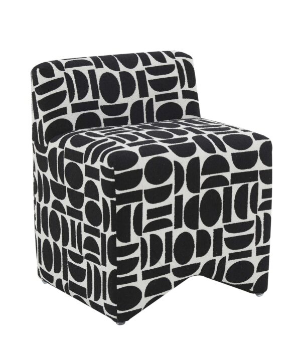 Pippa Geometric Performance Jacquard Weave Accent Stool - Luxe Home Furnishings (Jersey City, NJ)