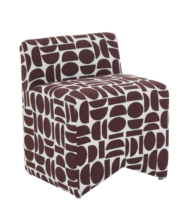 Pippa Geometric Performance Jacquard Weave Accent Stool - Luxe Home Furnishings (Jersey City, NJ)