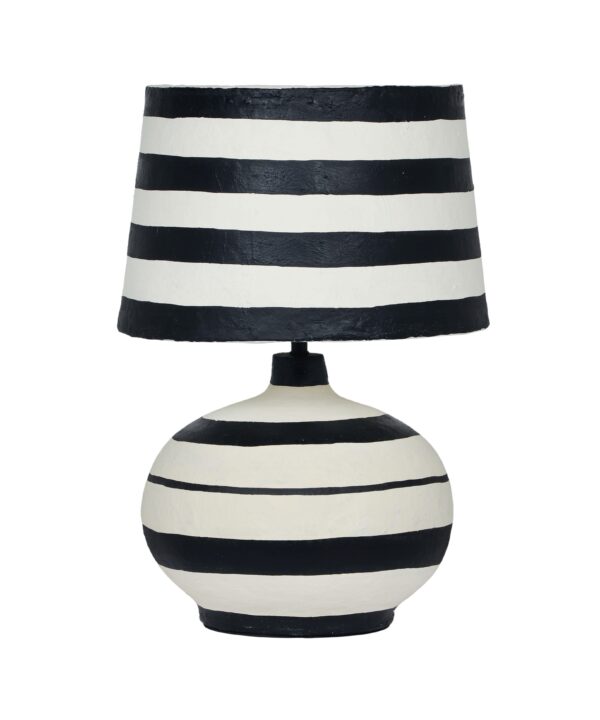 Positano Striped Papier Mache Table Lamp - Luxe Home Furnishings (Jersey City, NJ)